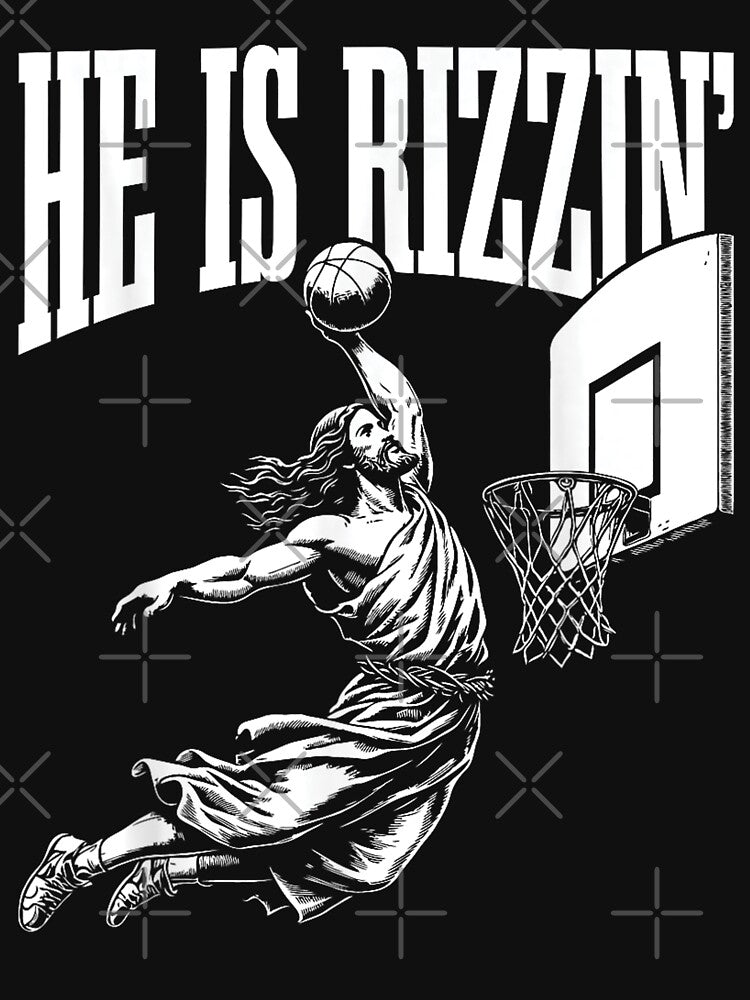 He Is Rizzin Funny Jesus Basketball Meme by GenioFin