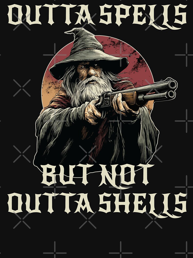 Outta Spells But Not Outta Shells Funny Fantasy Wizard Meme by wtfbba