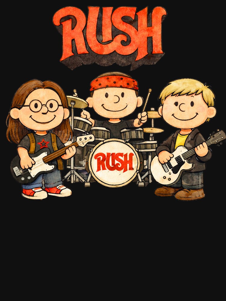 Rush Band × Peanuts - Style Cartoon by moyjoystudio