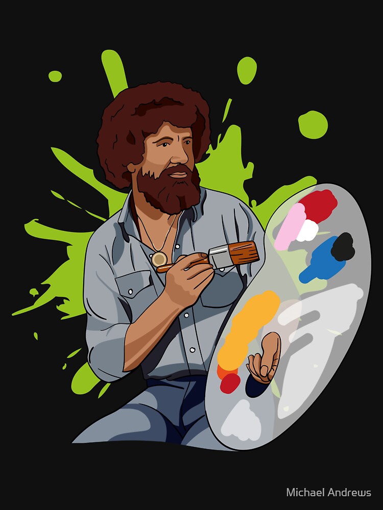 Bob Ross Iconic – Joy of Painting Fan Art by Michael Andrews