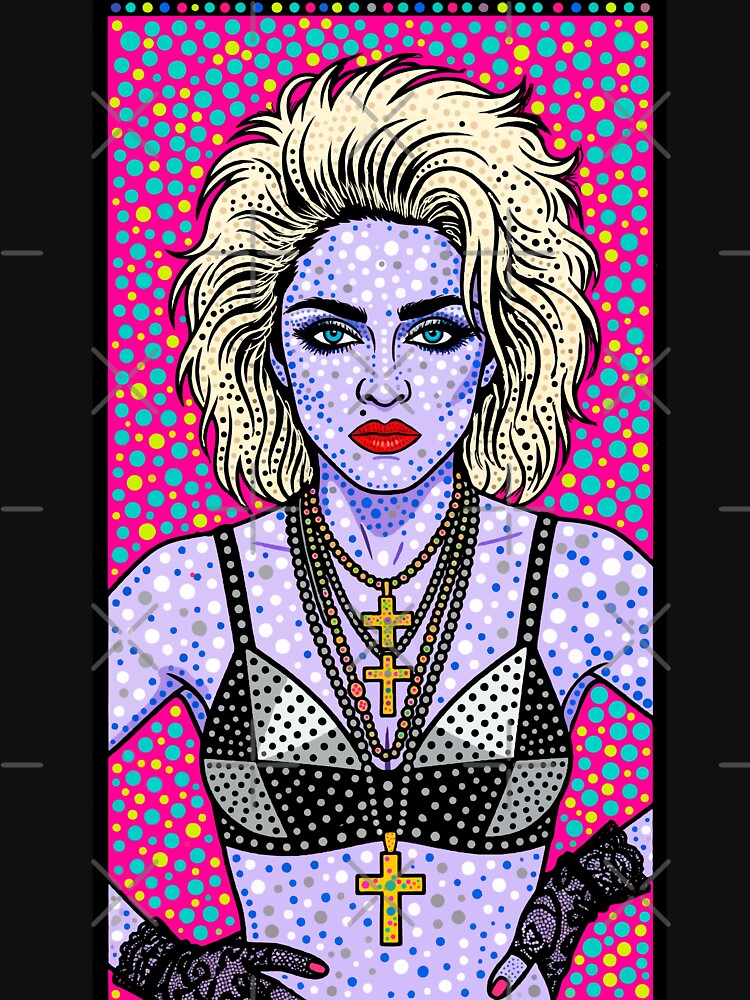Material Girl — Dotwork Pop Art Portrait | Pointillist Music Icon Illustration by Ojo de Lilith