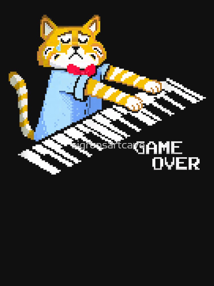 Game Over Pixel Cat by sigrunsartcave