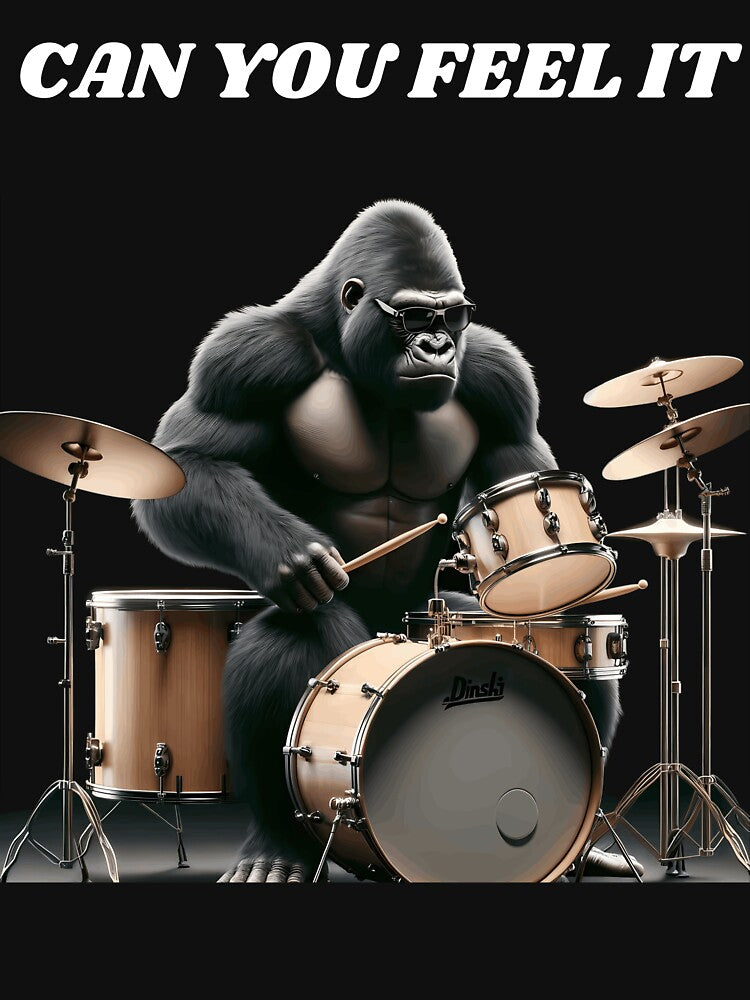 Cool Gorilla Drummer by TeeTown Treasure