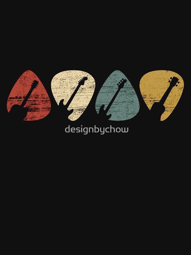 Guitar Pick Retro Electric Silhouette by designbychow
