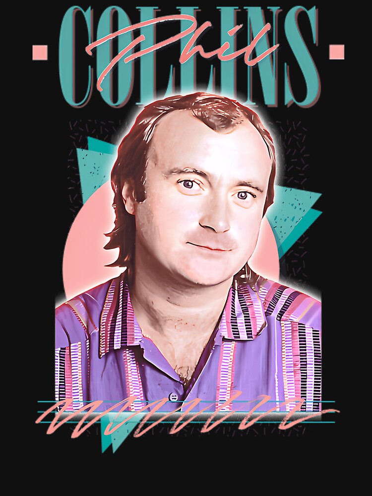 Phil Collins Retro 80S Aesthetic Fan Design by Artistic Vibes Art