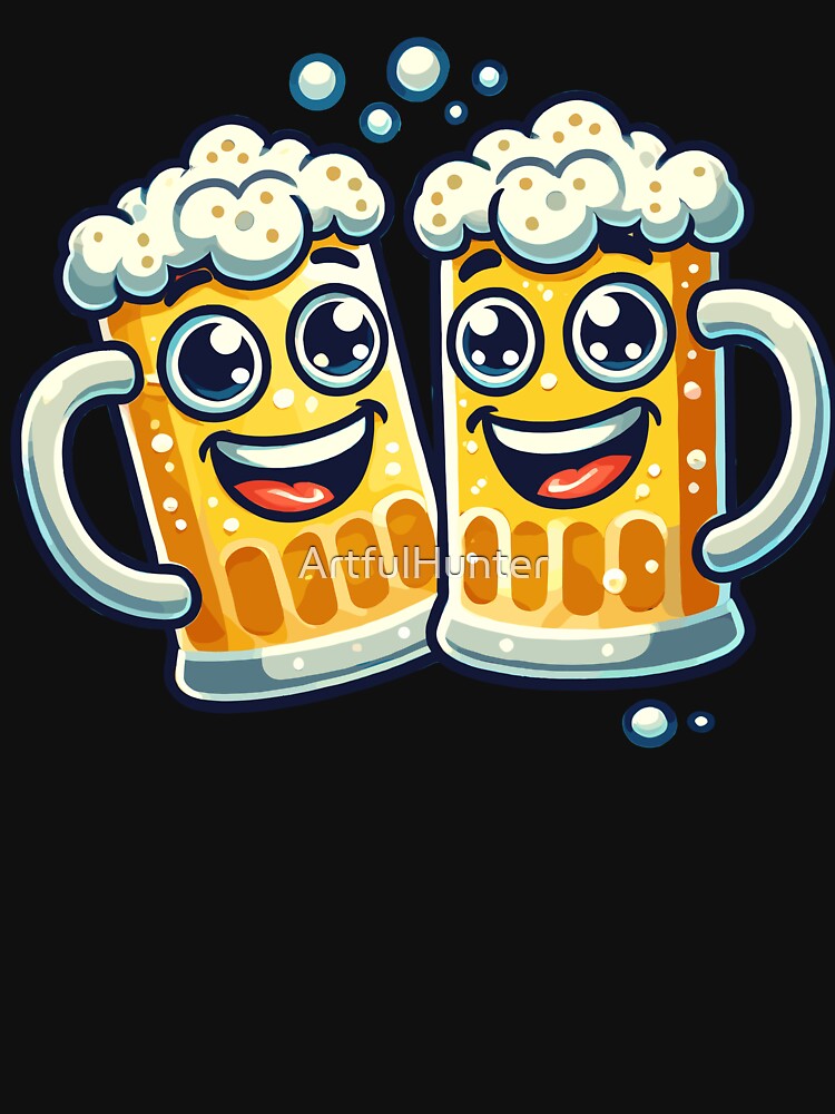 Brew Crew: Playful Beer Mugs Toasting Together by ArtfulHunter