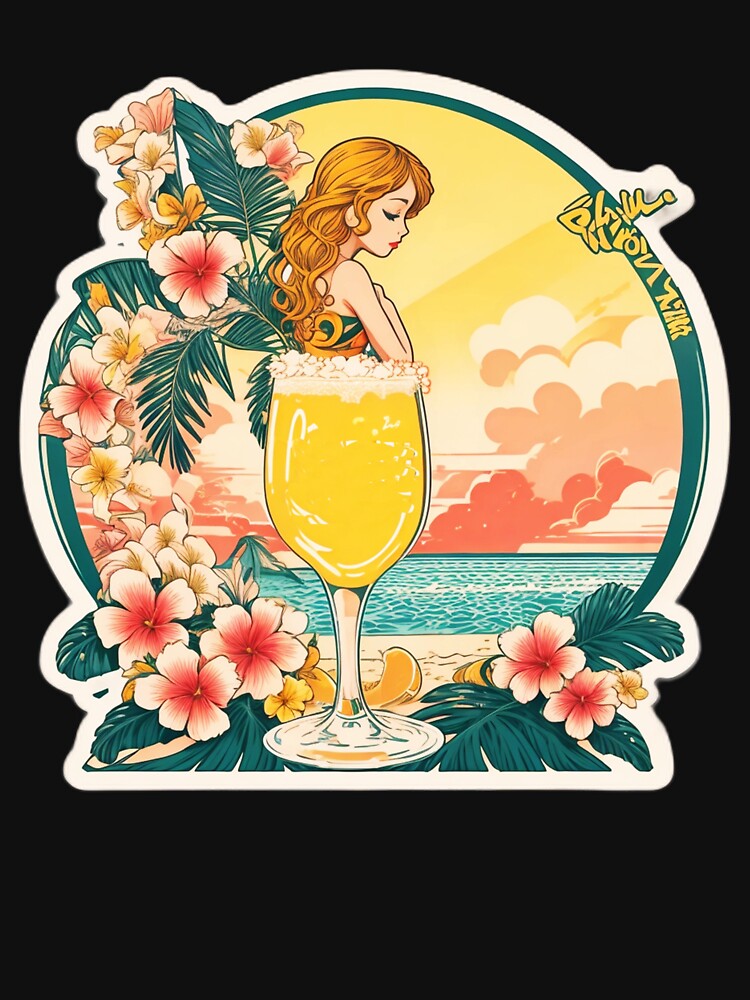 Cold Glass of Beer on a Hawaii Beach at Sunset with Orchids by NautiChic