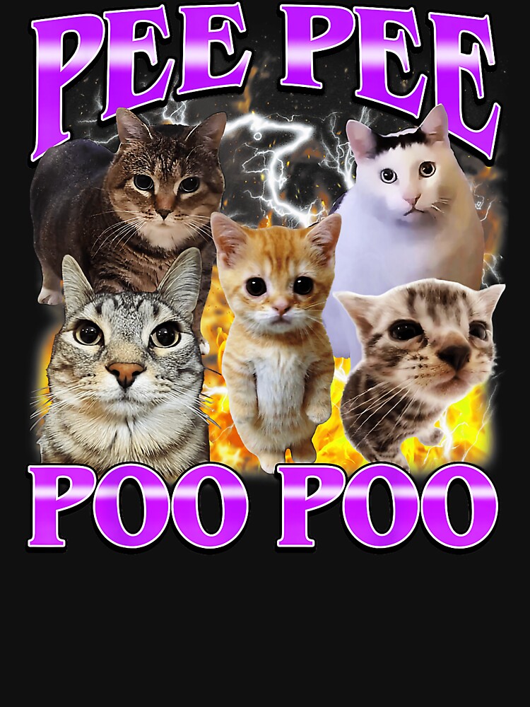 Pee Pee Poo Poo Funny Cat Meme Chaos Humor by tadmercado