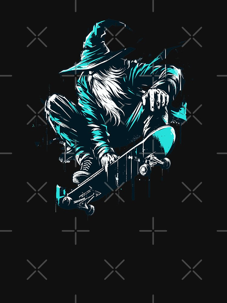 Cool blue skate wizard by TomFrontierArt