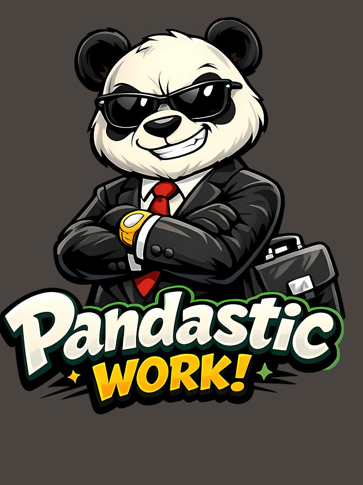 Office Panda Funny Work Cartoon Design, Relatable Panda Character for Daily Office Life by AuraloomAtelier