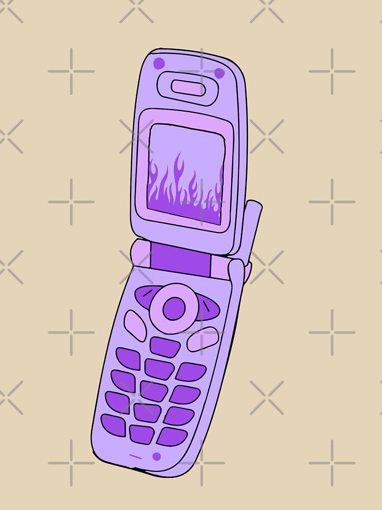 Y2k purple flame flip phone design by azzeddine ⭐⭐⭐⭐⭐