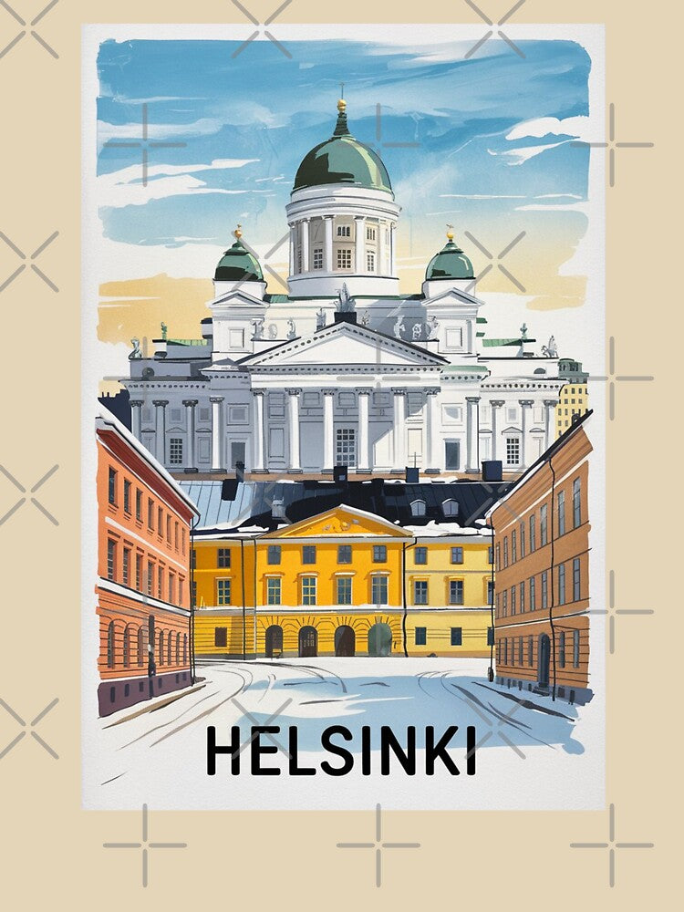Helsinki Vintage Travel Poster by TravelerRat