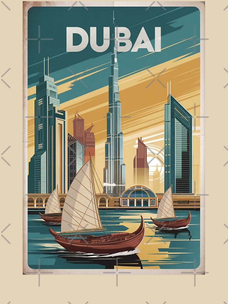 Dubai Vintage Travel Poster by TravelerRat