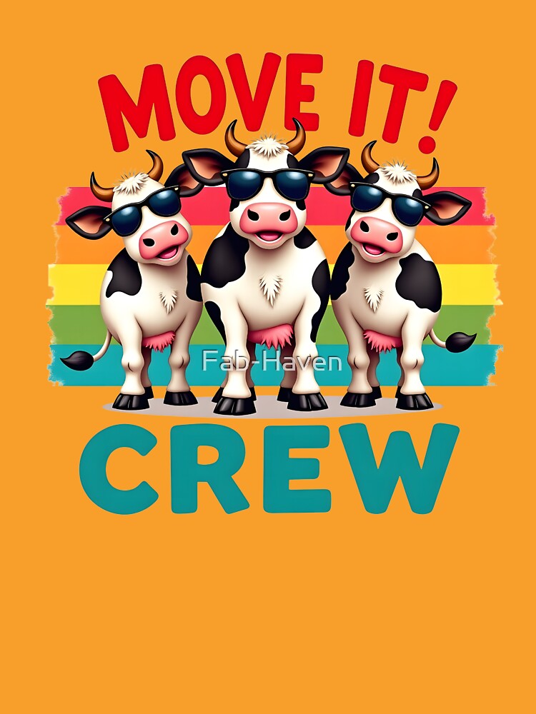 Retro Move It Crew Stylish Cows by Fab-Haven