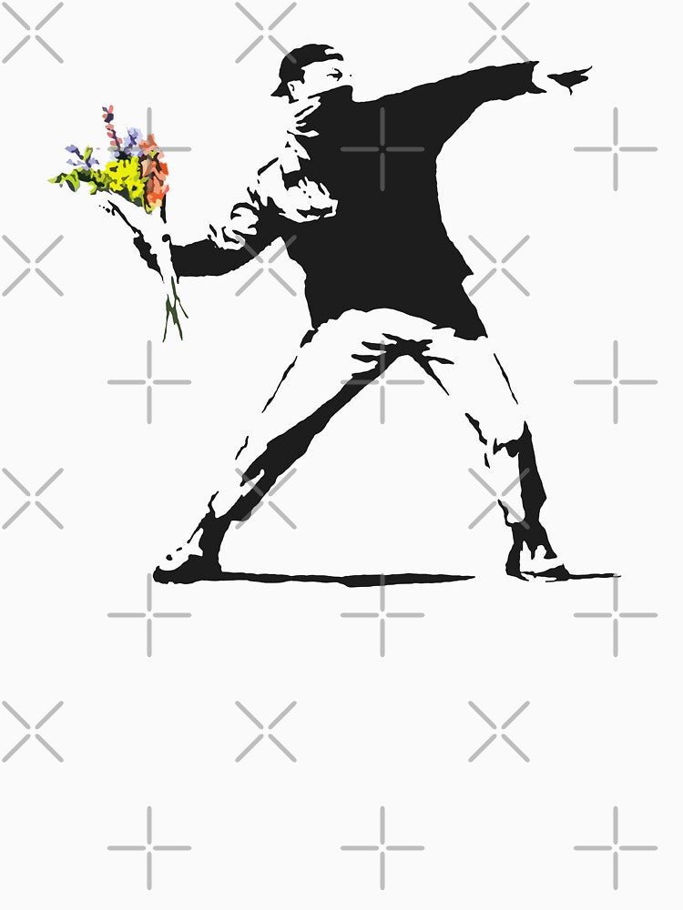 Love Is In The Air (Flower Thrower) - Banksy Graffiti by portokalis