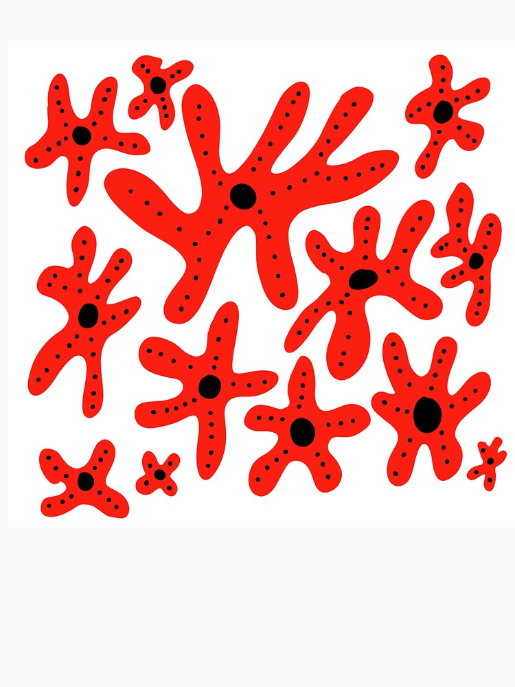 Little red flowers with dots by BurbleCat