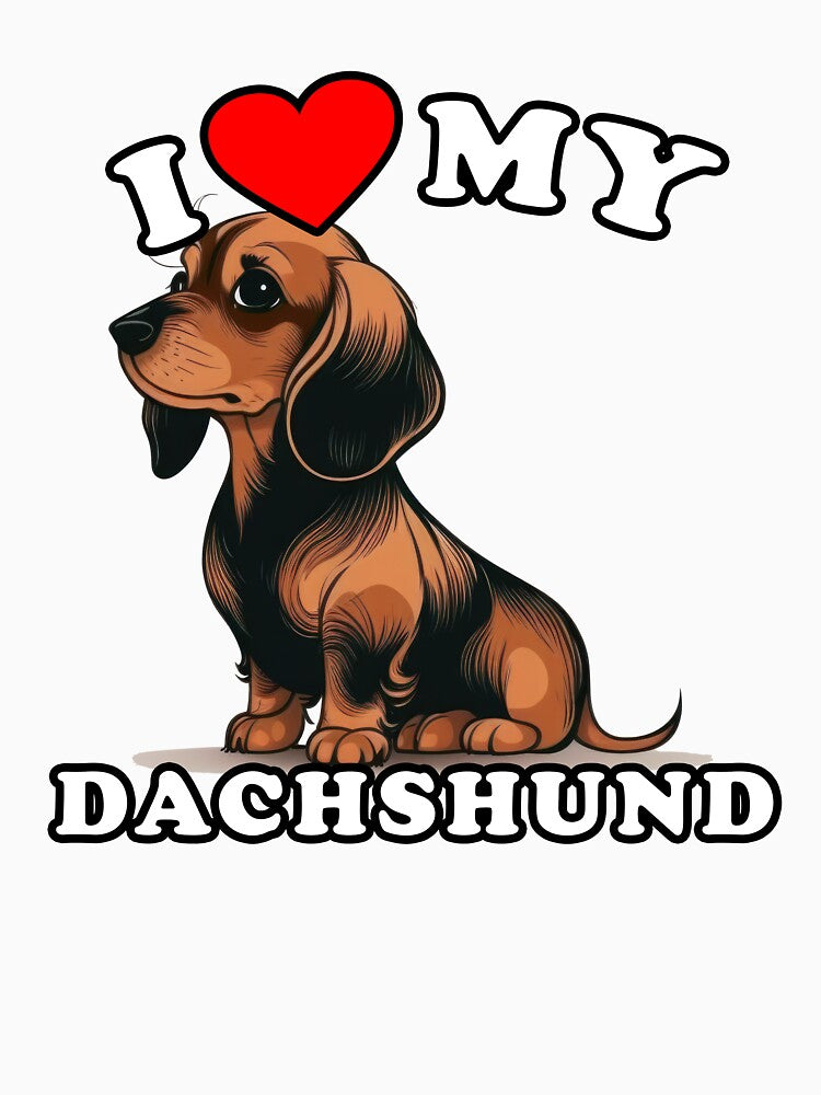 I Love My Dachshund, Cute Dog by NateFellhauer