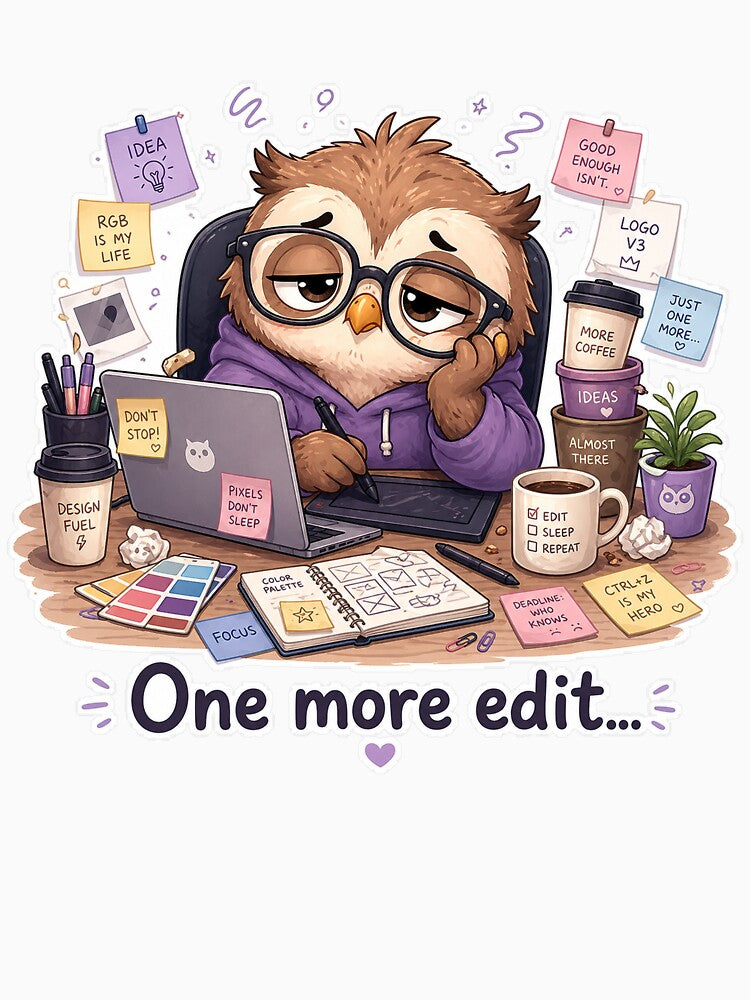 Cute Owl Designer One More Edit Work Mood by Sadia Jannat