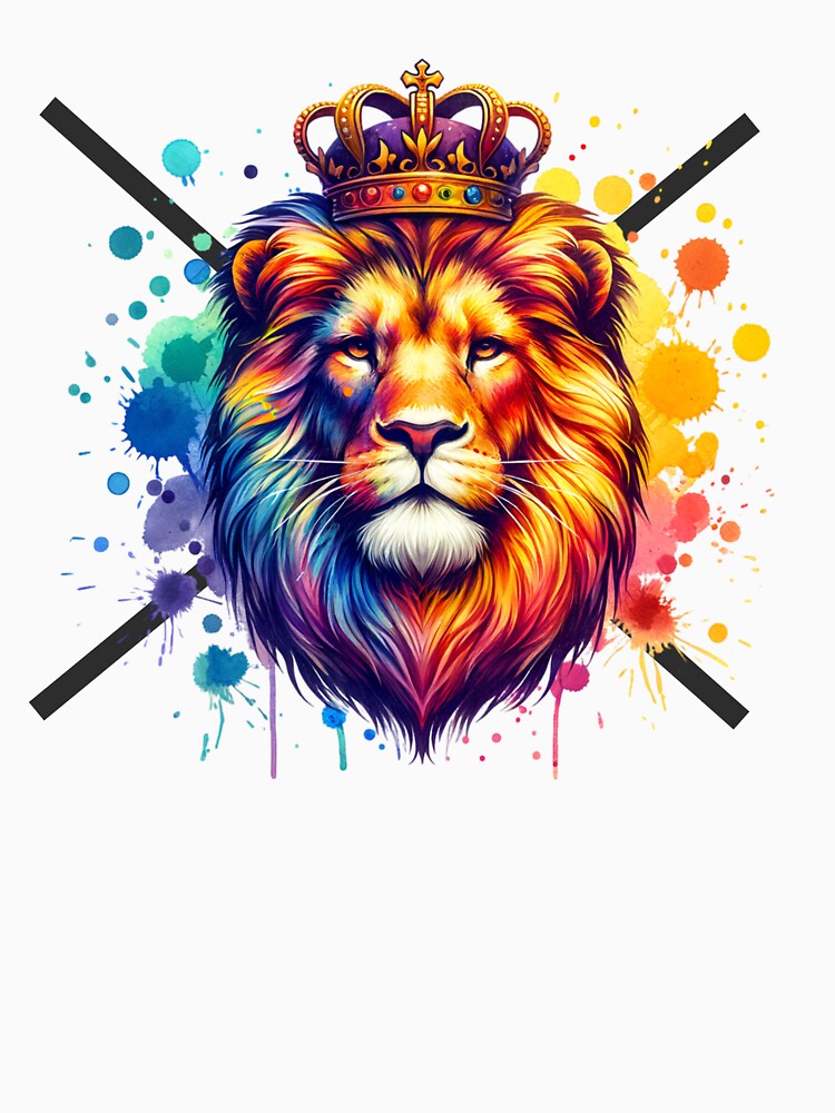 Biz graphic design shirt colorful lion head by bizmedia