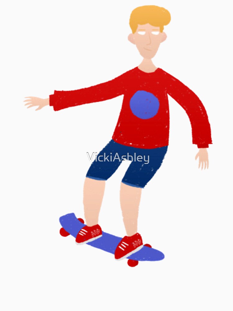 Blond skater riding on a skateboard by VickiAshley