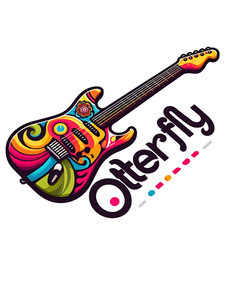 Otterfly colorful hippie guitar by OtterDesigns
