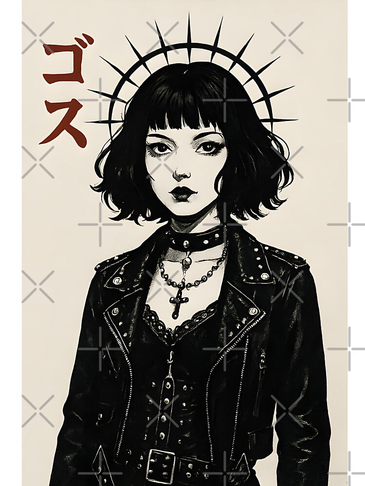 Spiked Halo Goth – Japanese Punk Girl Illustration by EntropyArts