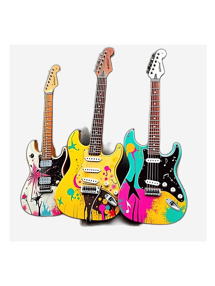 Graffiti Style Guitars with Musical Notes by sharon1210