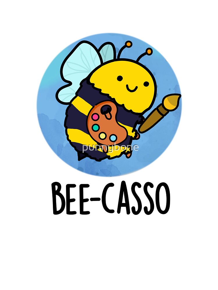 Bee-casso Cute Artist Bee Pun by punnybone
