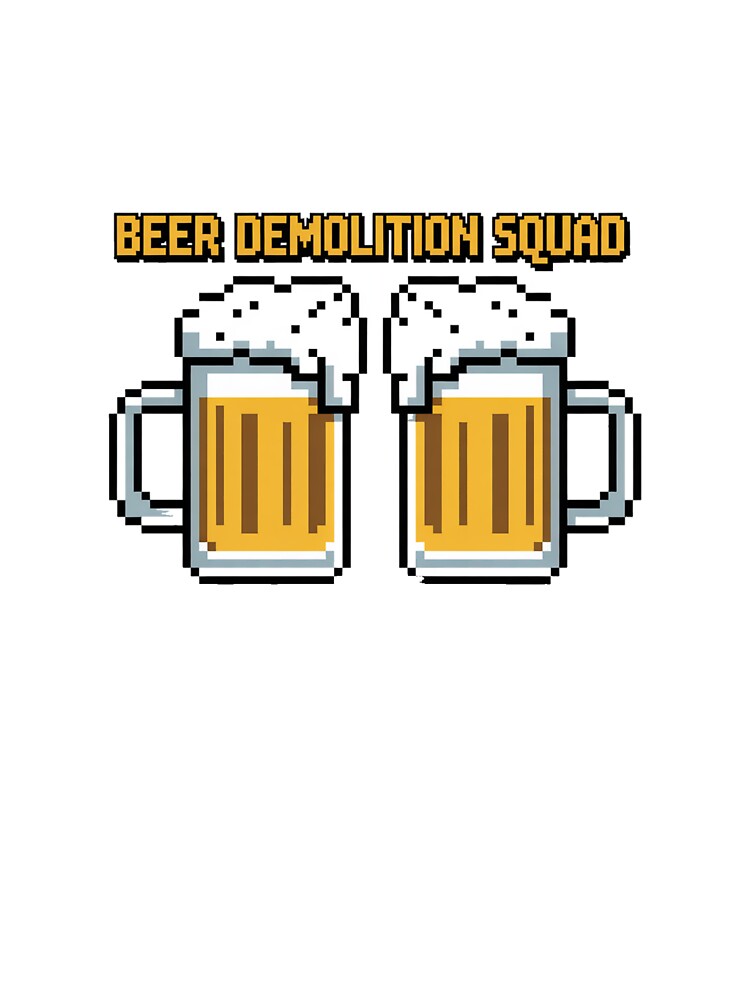 Pixel Art Beer Mugs with Overflowing Foam by Bloomkept