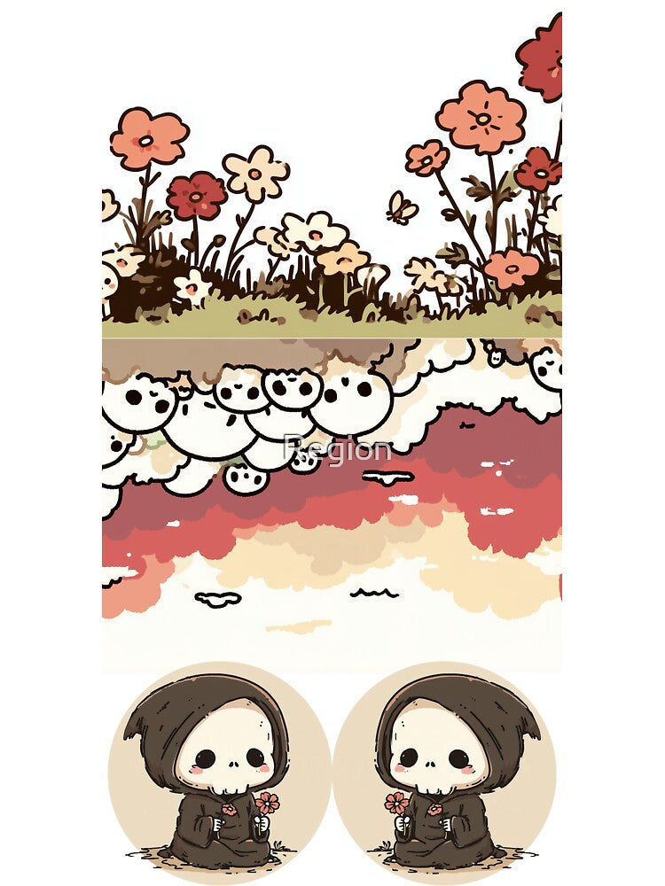 Cute Grim Reaper With Flower Pastel Goth Kawaii Gothic Design by Region