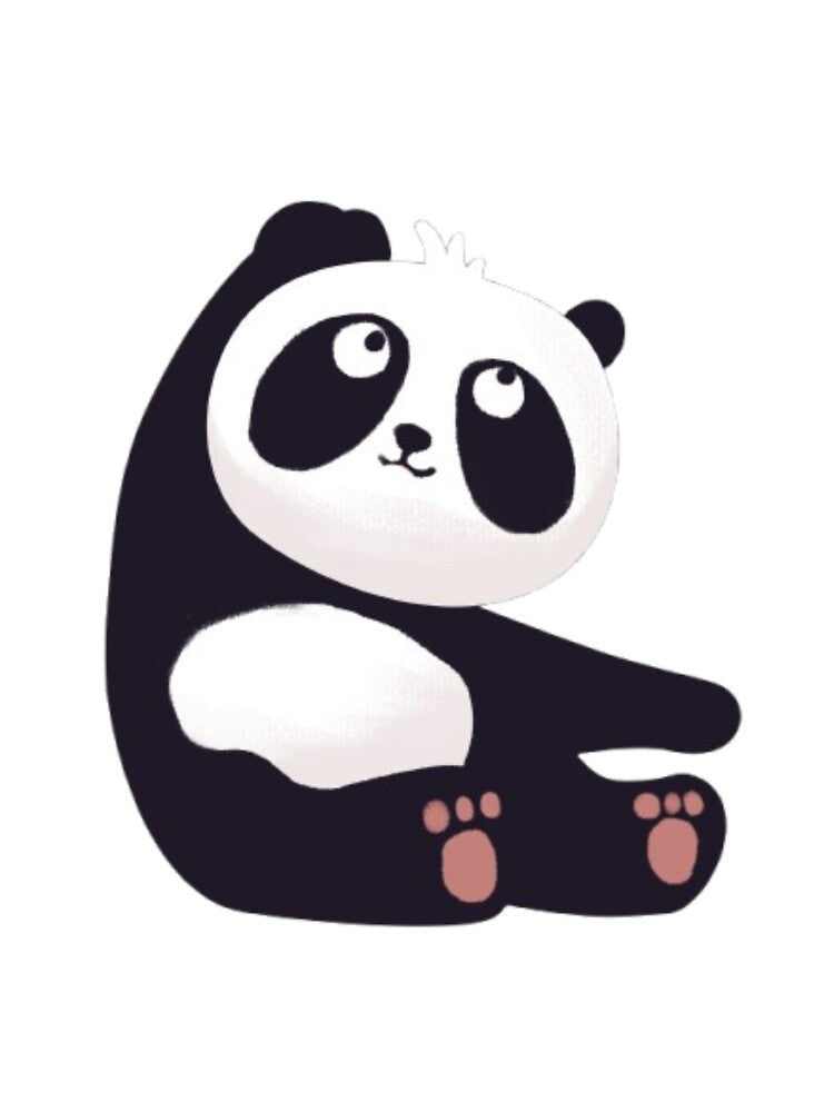 Soft Panda Gazing Up Textured Art | Kawaii Panda Aesthetic Gift for Her | Cute Panda Hoodie Tee by SOLIORA ATELIER