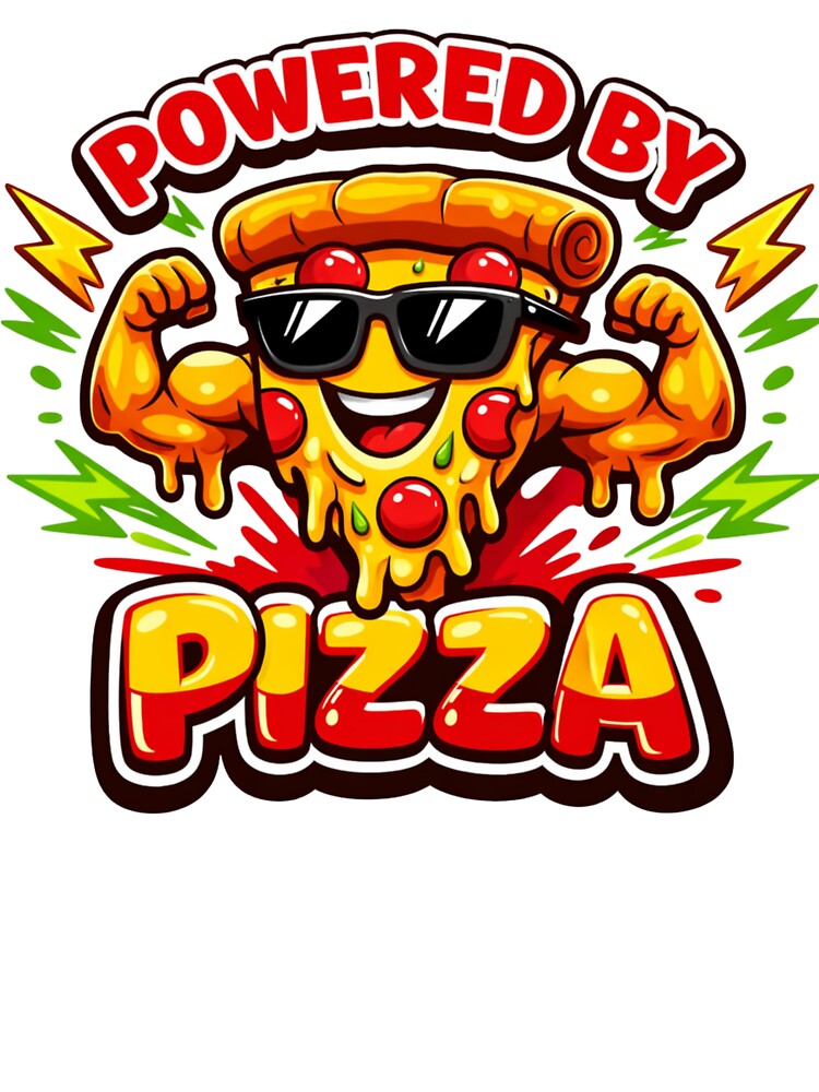 Powered by Pizza – Funny Pizza Lover Food Humor Design by rushaib