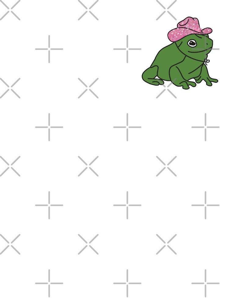 frog wearing pink glittery cowboy hat by farah s ✰