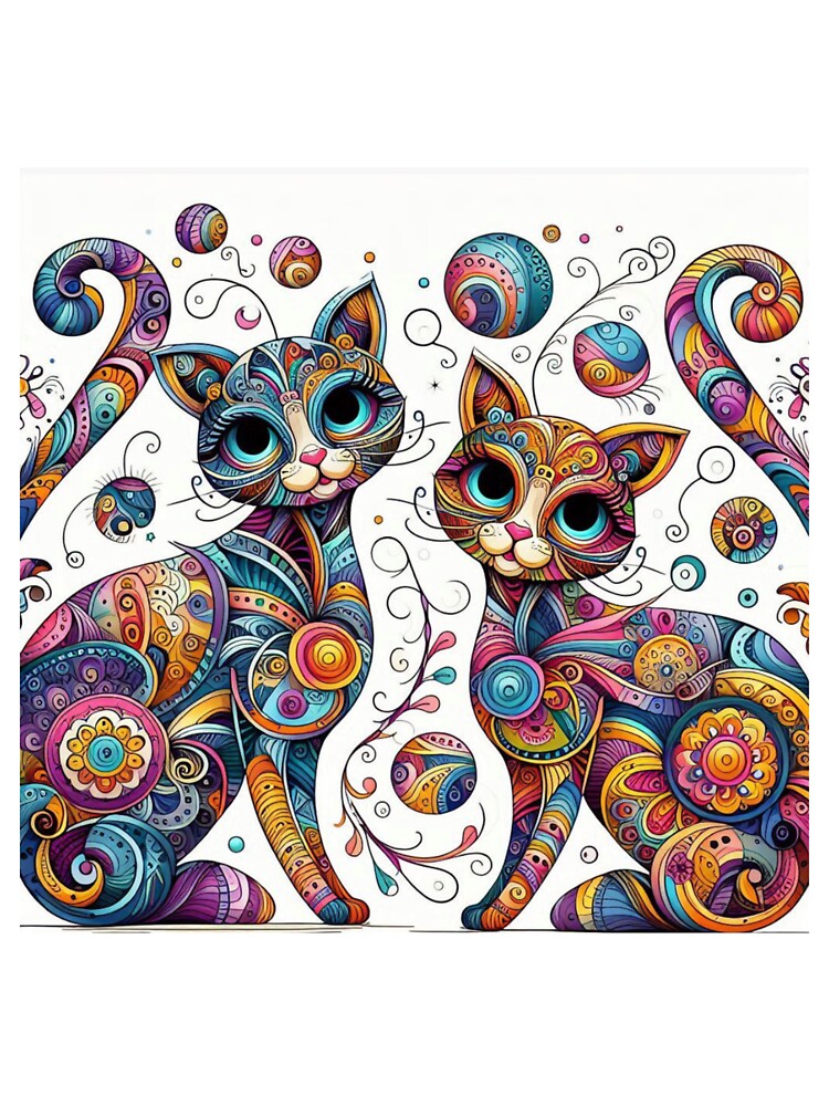 Two Coloful Cats by ahfast