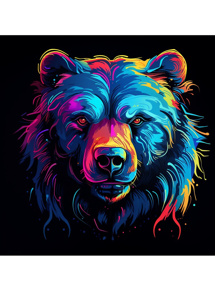 Bear Pop Neon Art 1 by AstroRisq