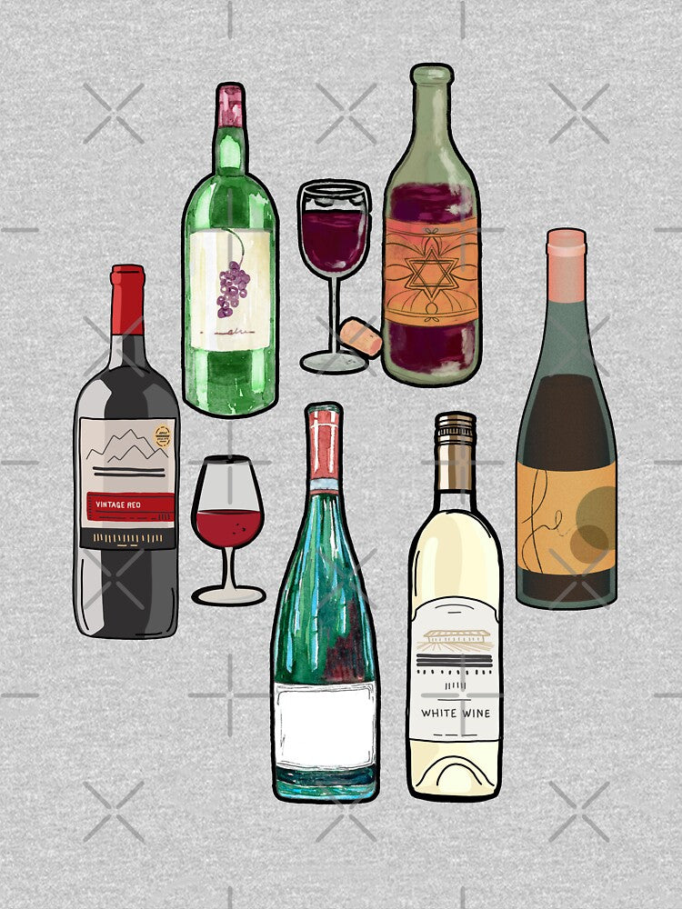 Wine Enthusiasts Gift- Wine Bottle Pattern by BronikowskiART