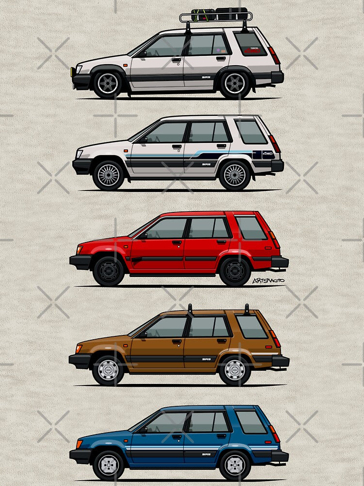 Stack Of Toyota Tercel Sr5 4wd Al25 Wagons by Monkey Crisis On Mars