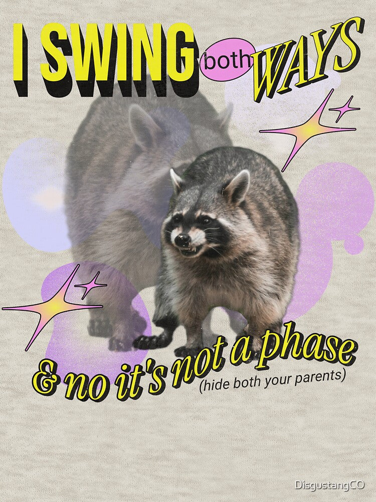 Bisexual Raccoon ironic 90s cursed novelty shirt by DisgustangCO