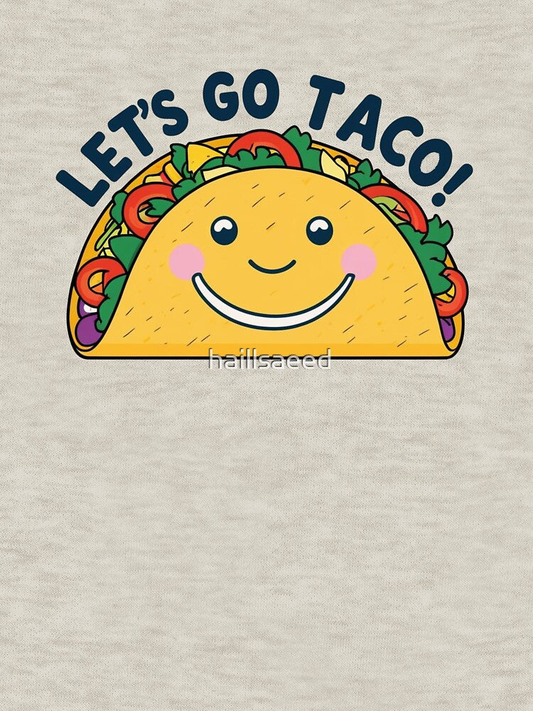 Let’s Go Taco! Happy Cartoon Taco with Blushing Cheeks – Cute Food Design by Dokak Shop