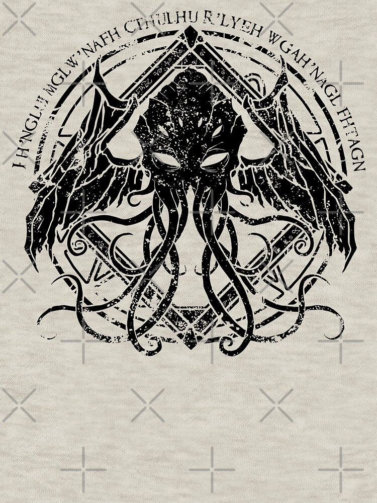 Cthulhu - Lovecraft - Distressed chant design v2 by zachholmbergart