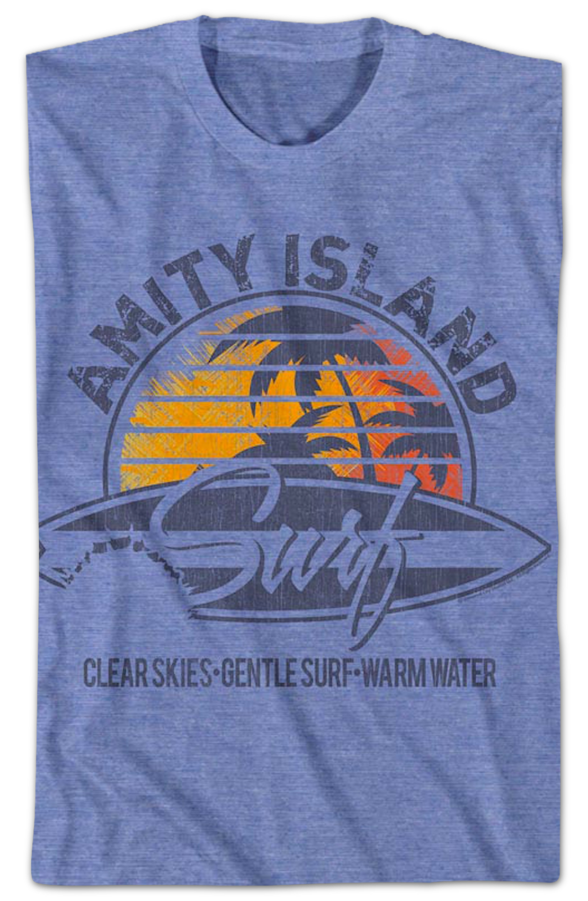 Retro Amity Island Surf Logo Jaws T-Shirt