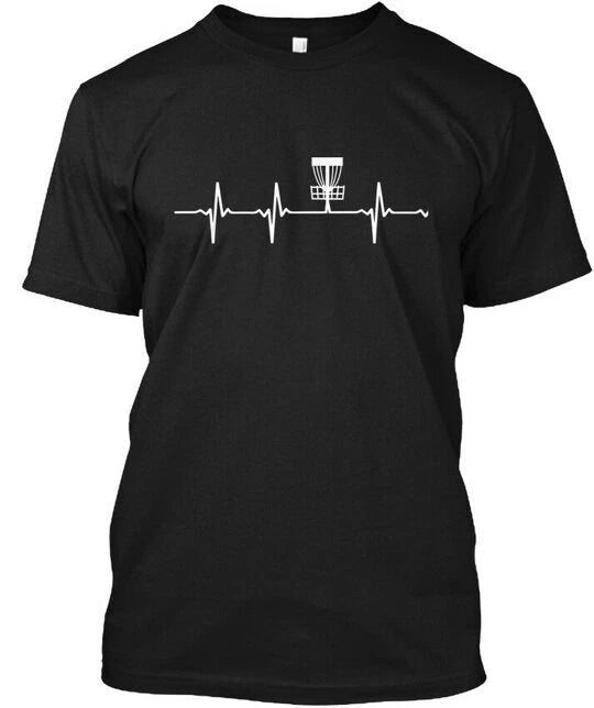 Disc Golf Heartbeat T-Shirt Made in the USA Size S to 5XL
