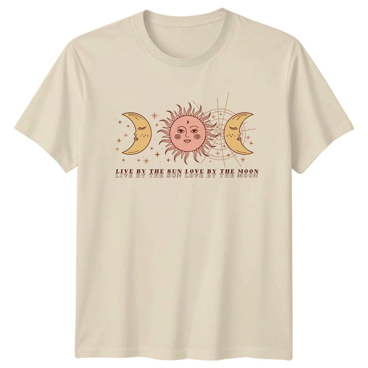 Live By The Sun Love By The Moon Celestial Boho Graphic T-Shirt