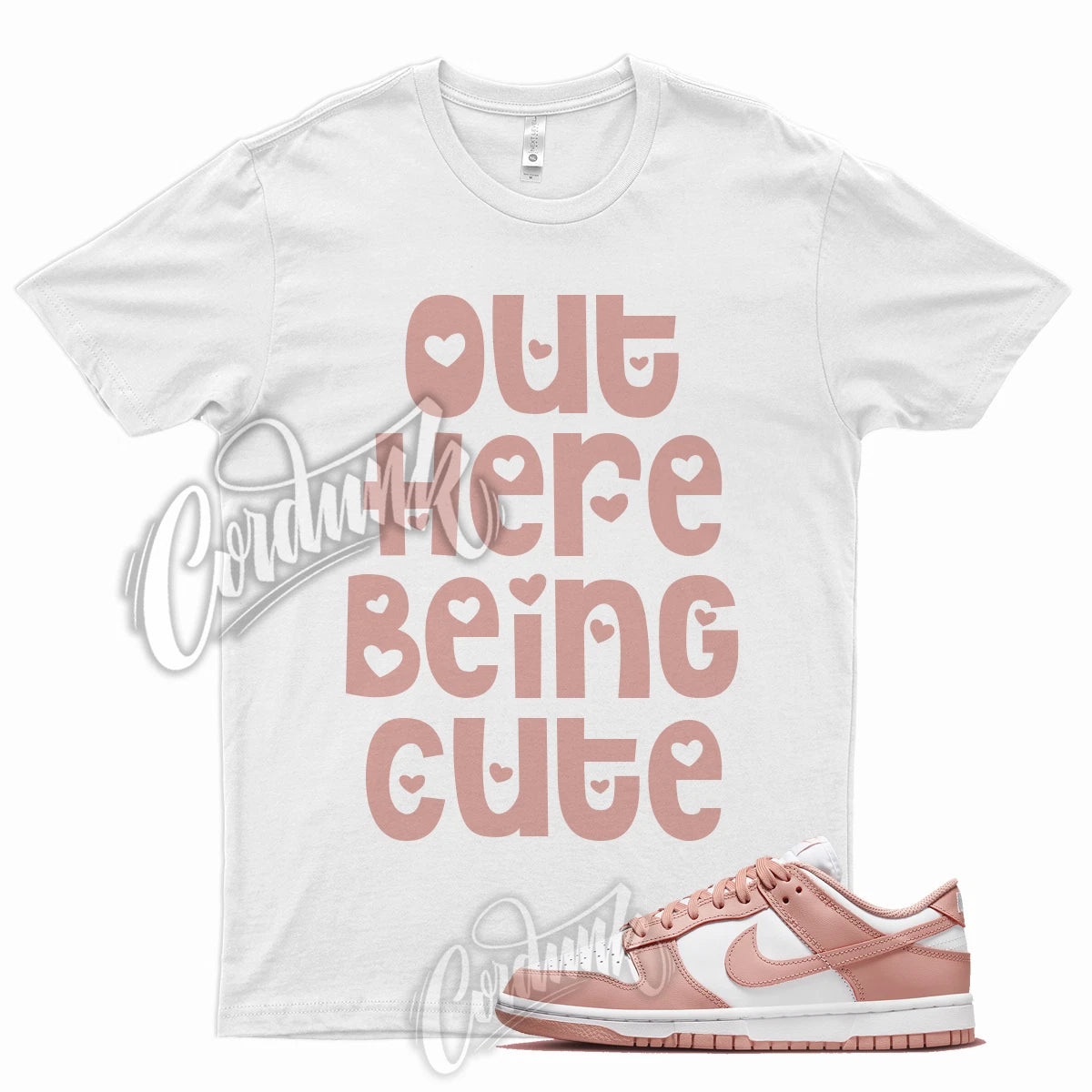 CUTE T Shirt for WMNS Dunk Low Rose Whisper Foamposite Gold 1 Mid High