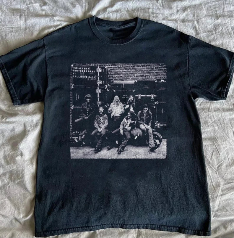 The Allman Brothers - At Fillmore Unisex Black T-shirt Size S-5XL