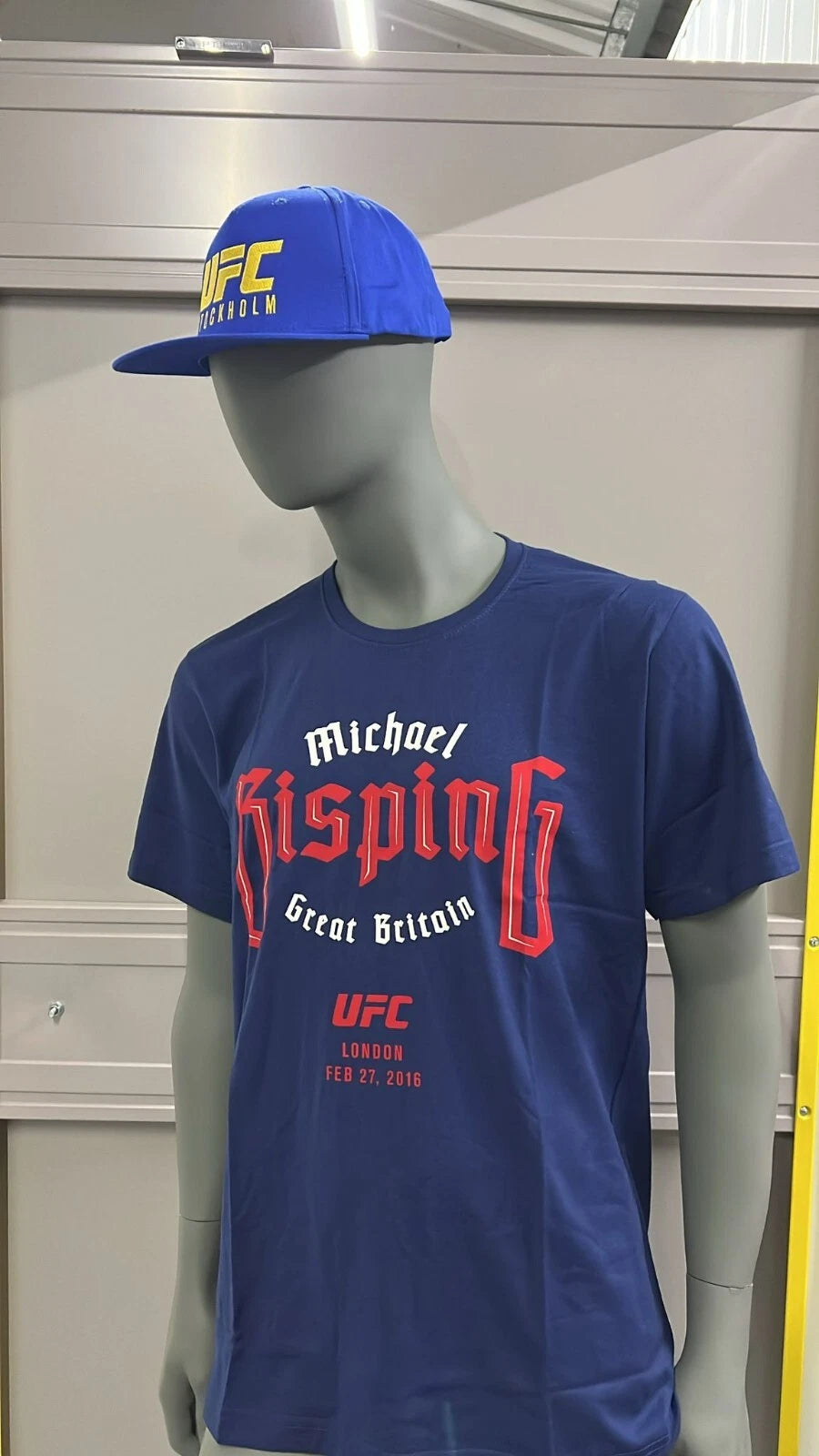 Official UFC T-Shirt Michael Bisping UFC London Great Britain Adults Blue