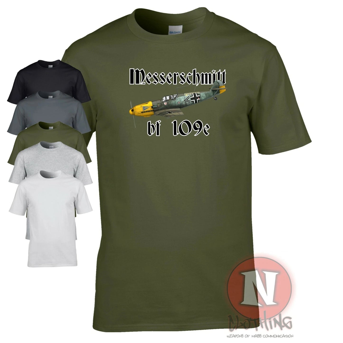 Messerschmitt Bf 109 T-Shirt German WW2 Fighter Air Force Luftwaffe Tee