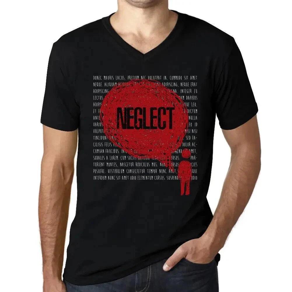 Men's Graphic T-Shirt V Neck Thoughts Neglect Eco-Friendly Limited Edition