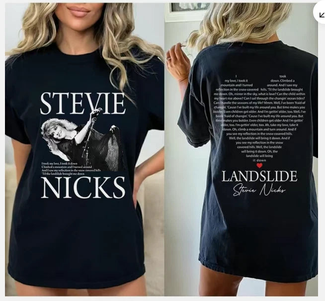 Stevie Nick Classic Landslide Lyrics Gift for Fans 2025 Unisex T-Shirt.