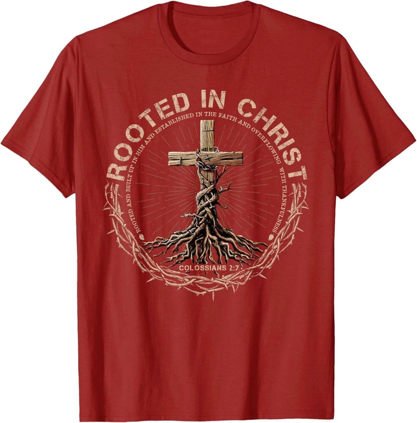 Rooted in Christ Shirt, Jesus Shirts, Christian Cross T-Shirt